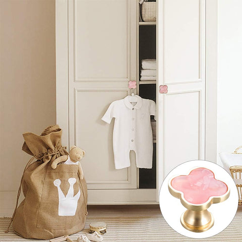 SSYHQAX pink four-leaf clover knob adds chic kitchen decor