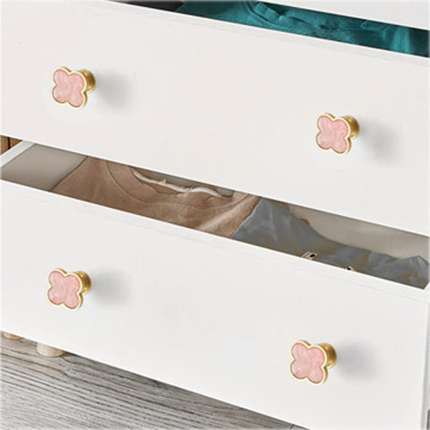 SSYHQAX pink four-leaf clover knob installs quickly and easily