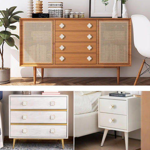 SSYHQAX door pulls four-leaf clover enhance wardrobes with modern charm.