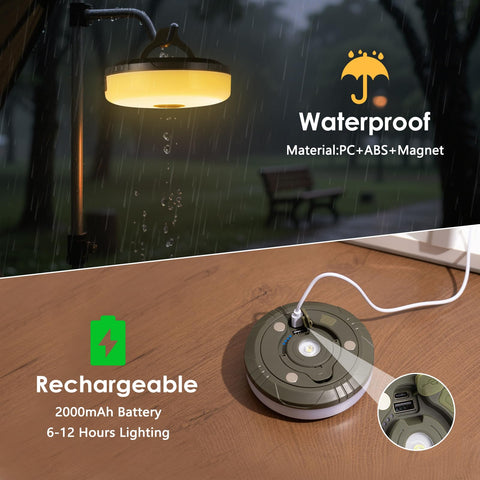 Staaricc rechargeable camp lamp offers portable power for late-night tasks.
