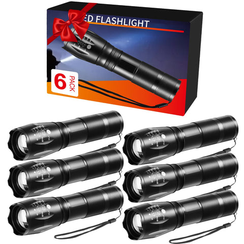 Staarricc 6Pack LED flashlights in a complete emergency set with versatile beam options.