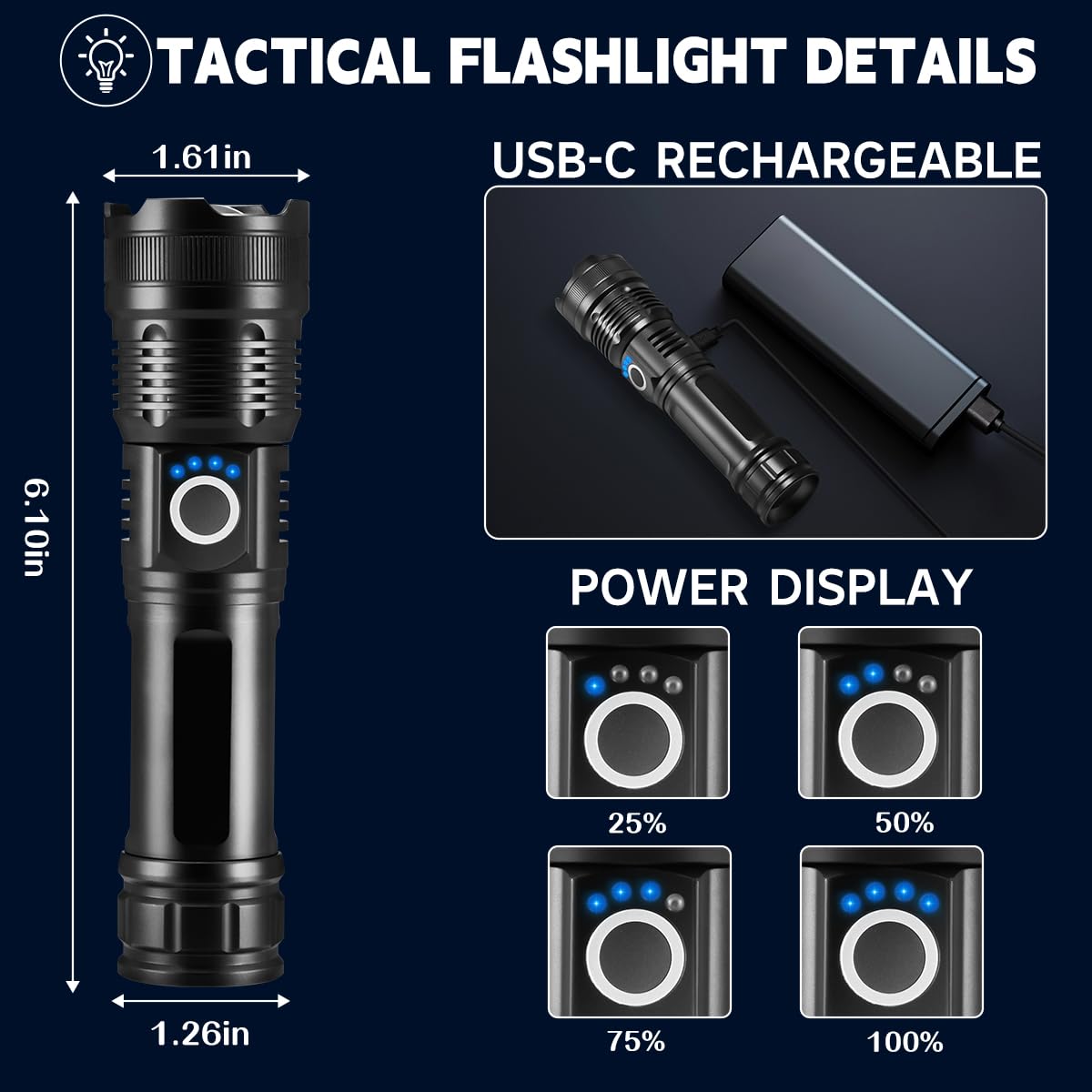 Staaricc rechargeable battery with power indicators shows remaining charge at a glance