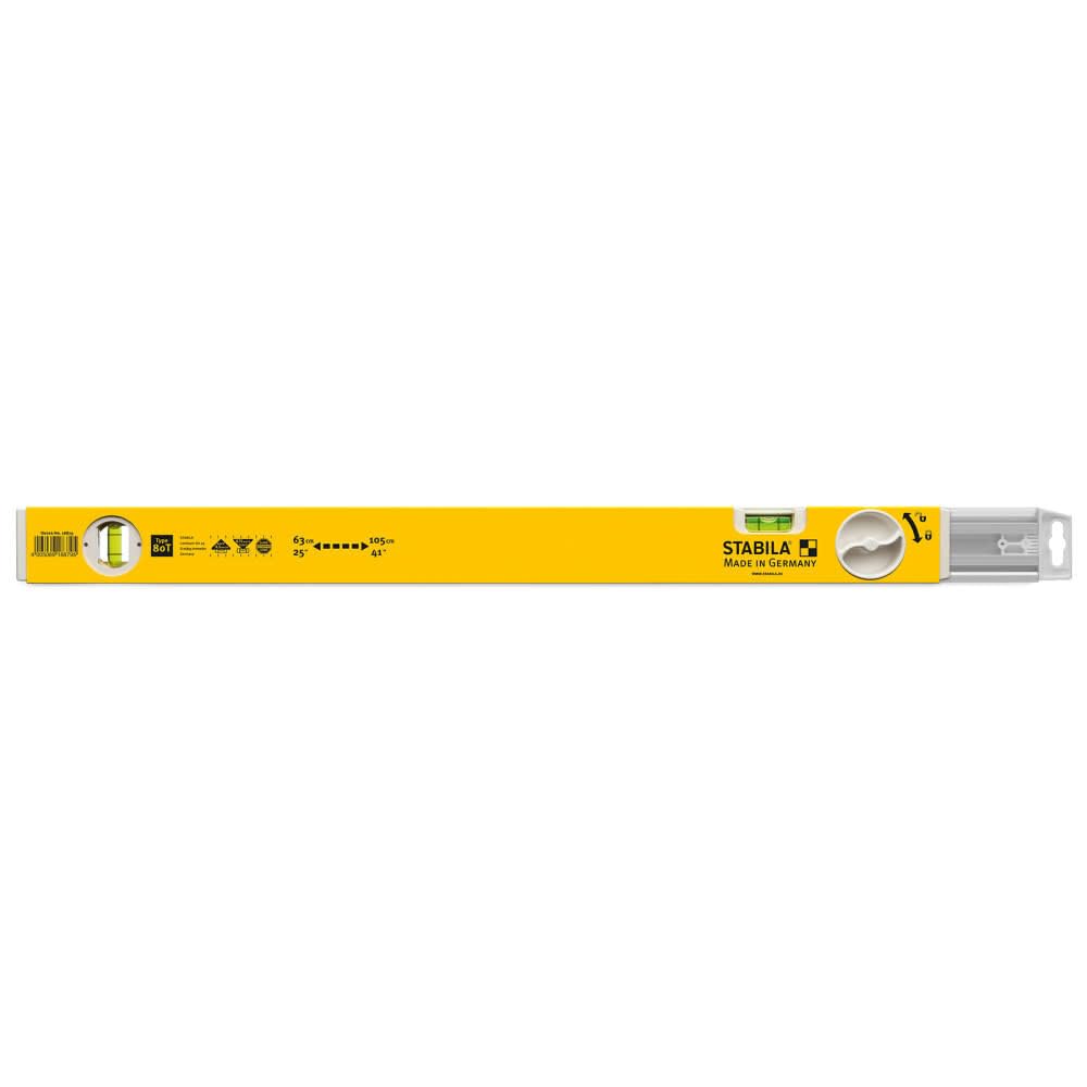 Stabila 29441 extendable spirit level extended length for precise layout tasks.