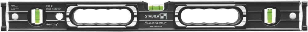 Stabila 37300 Dark Shadow 48in level side profile highlighting reinforced aluminum stability.