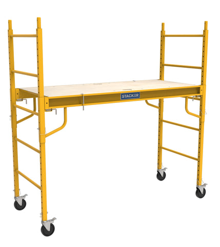 Stacker 6ft steel utility scaffold side view for versatile indoor and outdoor maintenance