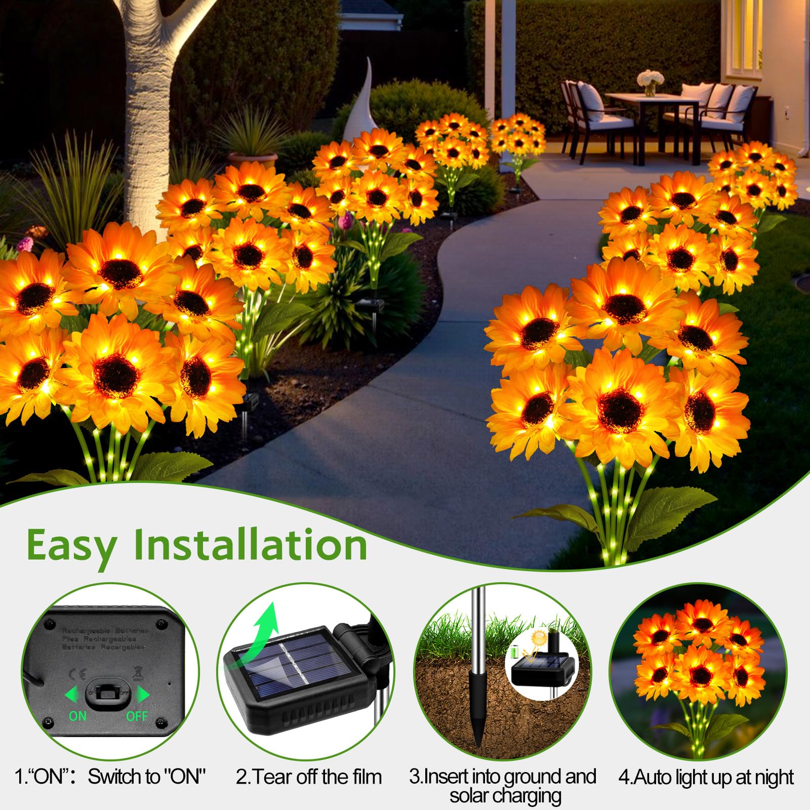 Stadeco solar sunflower gift set for garden lovers