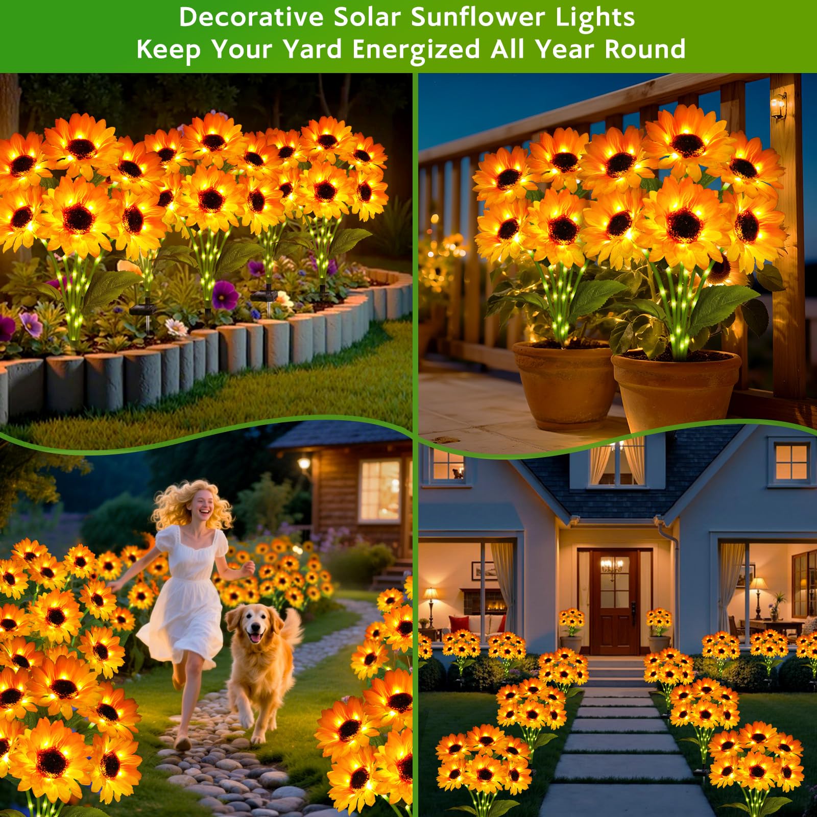 Stadeco warm white LED petals create inviting evening ambiance