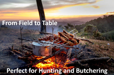 Stainless Butcher Hand Hacksaw bone-cutting action through dense material.