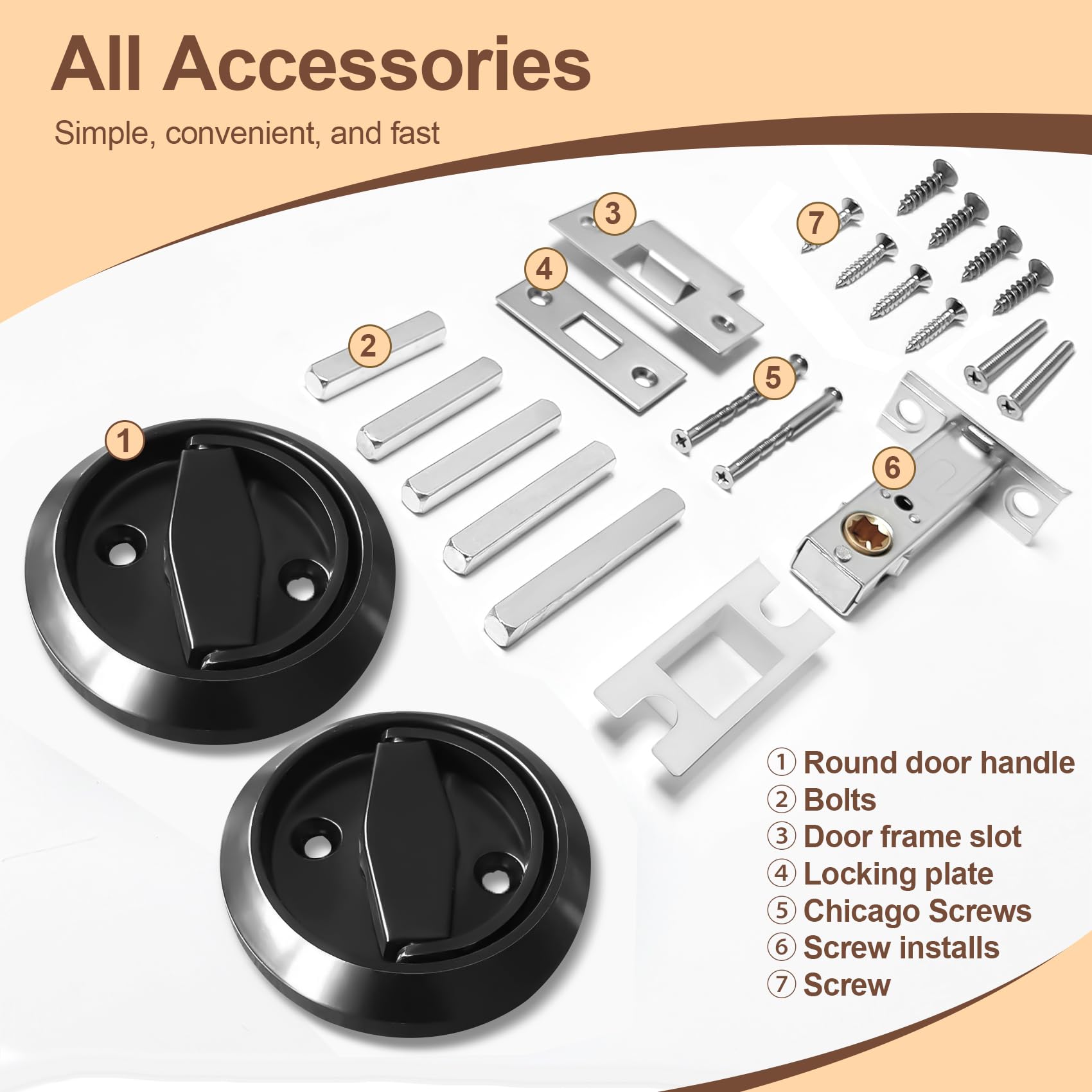 Stainless Steel 304 door handle from inside view emphasizes durability and smooth operation.