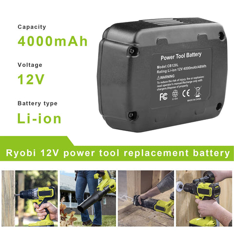 Stairlie CB120L demonstrates compatibility with key Ryobi 12V models.