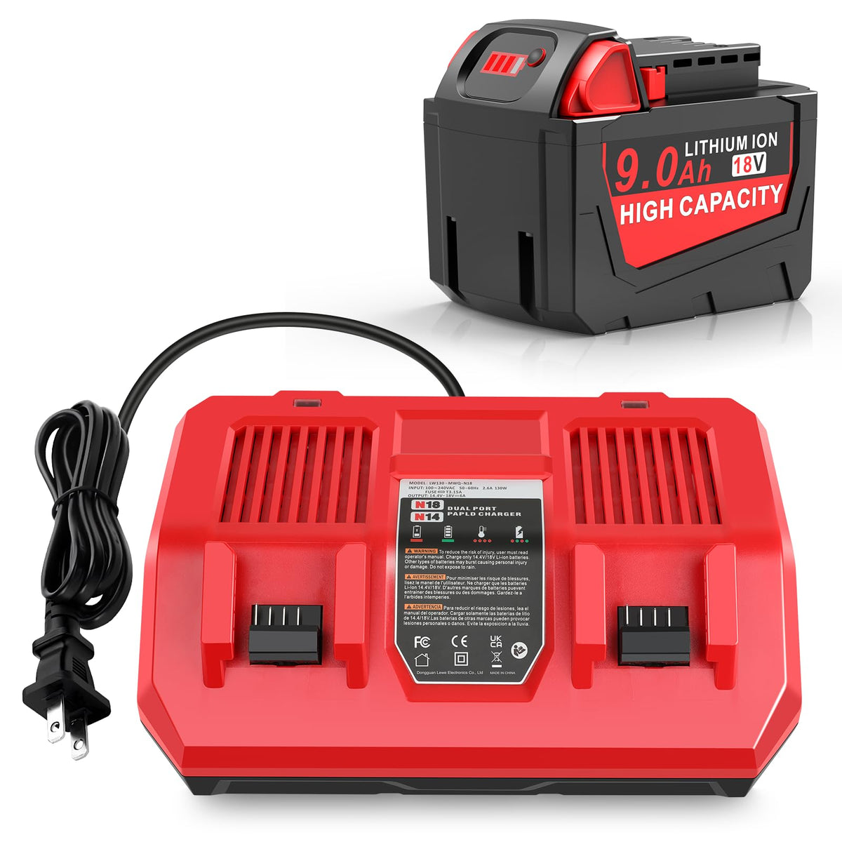 Stairlie WK1890 9Ah battery for extended Milwaukee tool runtime.