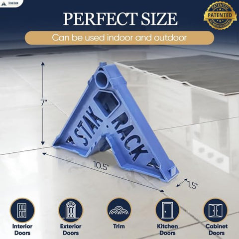 Stak Rack shows the paint-safe system preventing drips on finished surfaces.