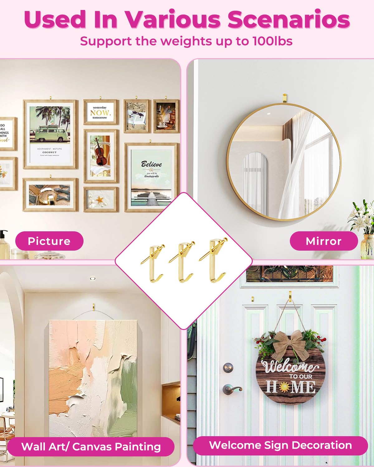 Stalishare assorted hooks provide flexible options for different frames.