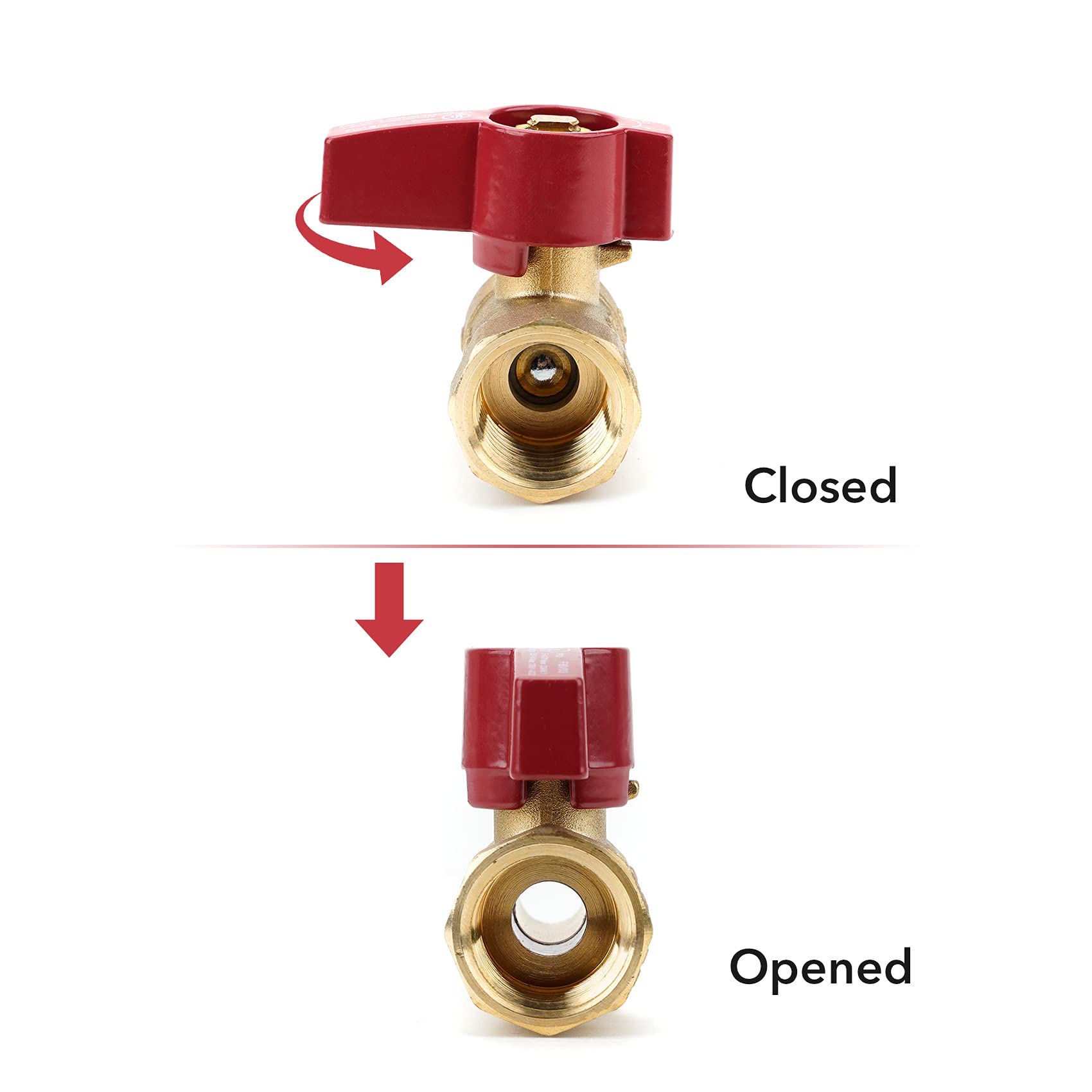 Stanbroil brass shut-off valve provides quick on/off control.