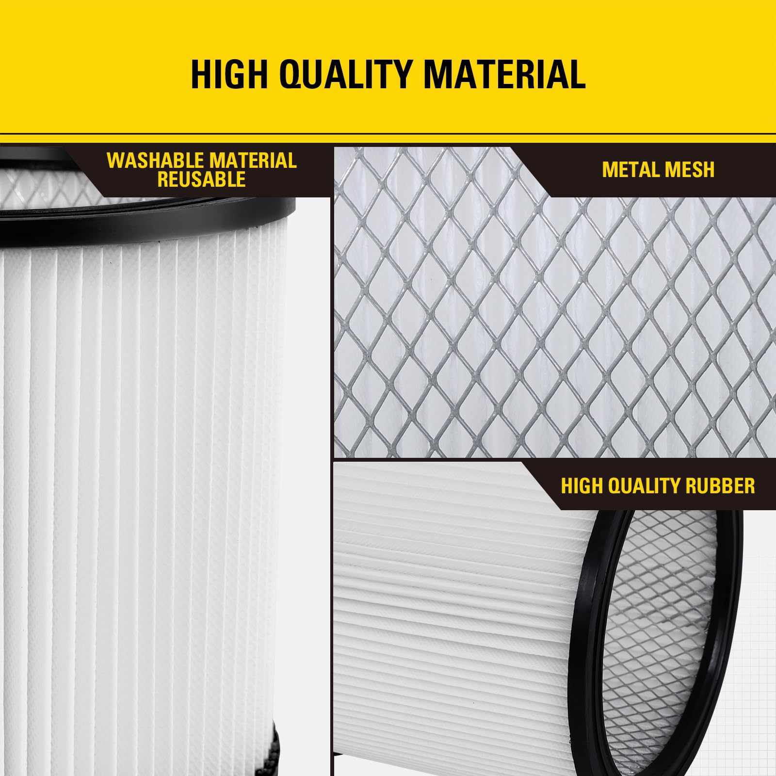 Stanley 08-2566B pleated design provides more surface area to reduce clogging.
