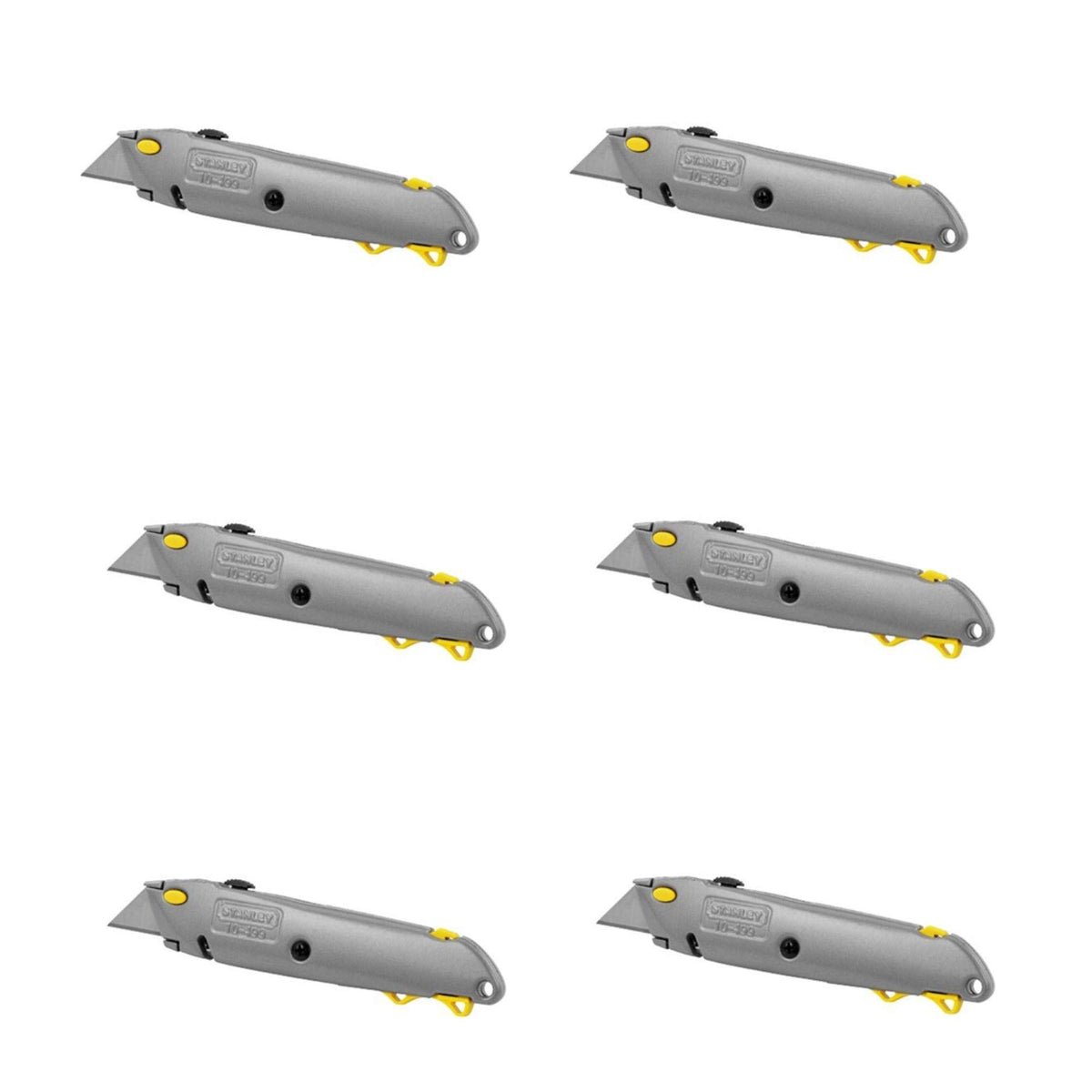 Stanley 10-499 quick-change knife front view shows easy blade swaps for faster projects.
