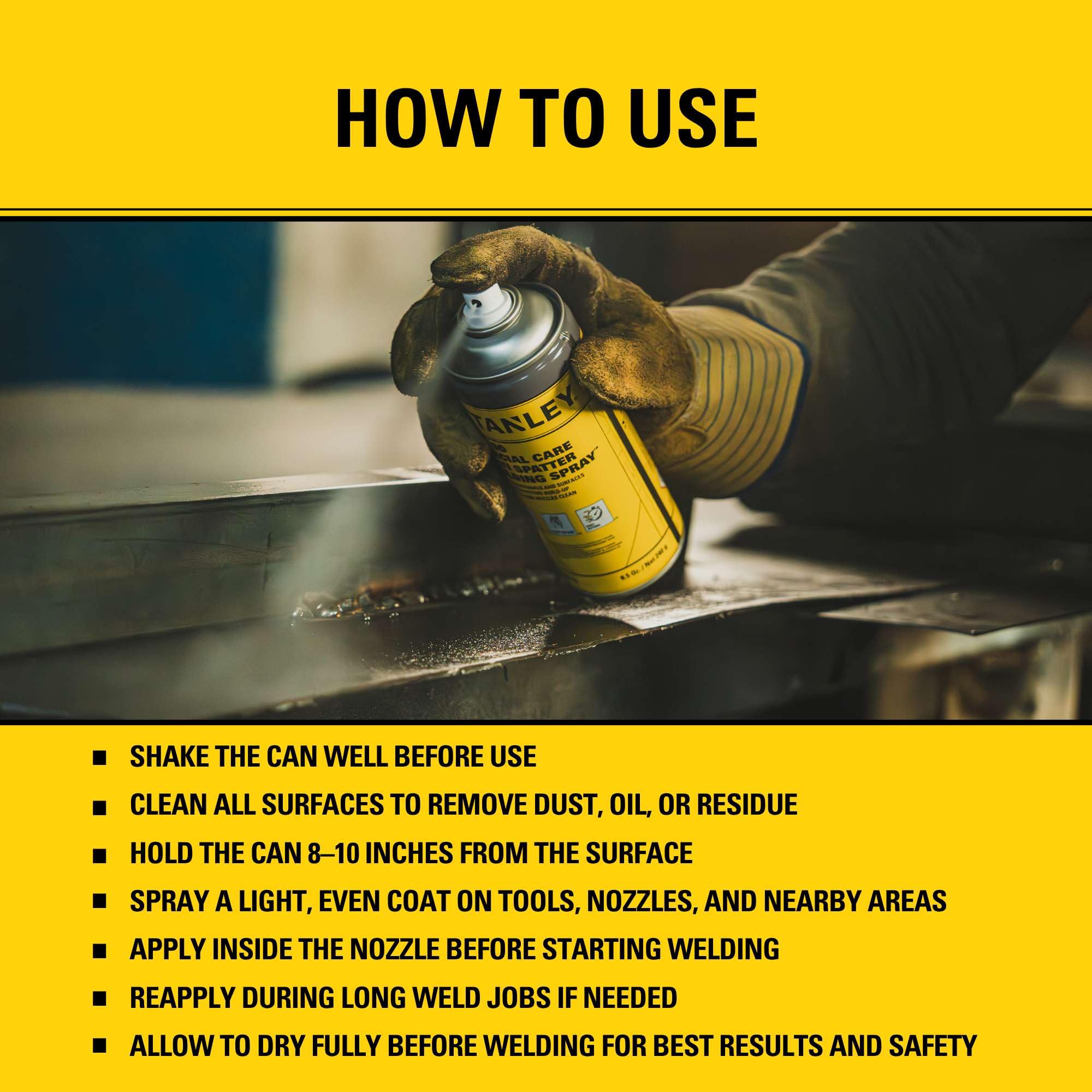 Stanley AP90 spray on arc welding tips to reduce spatter