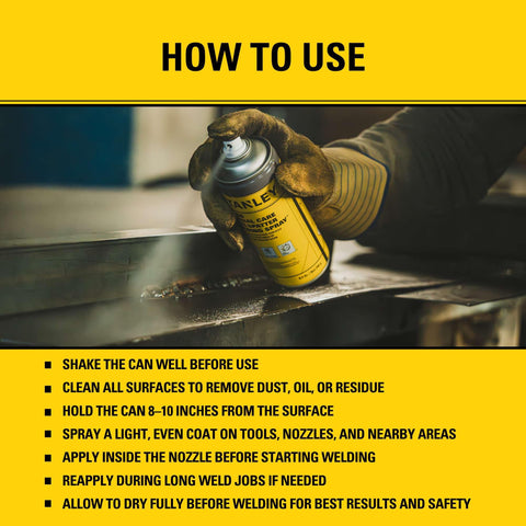 Stanley AP90 spray on arc welding tips to reduce spatter