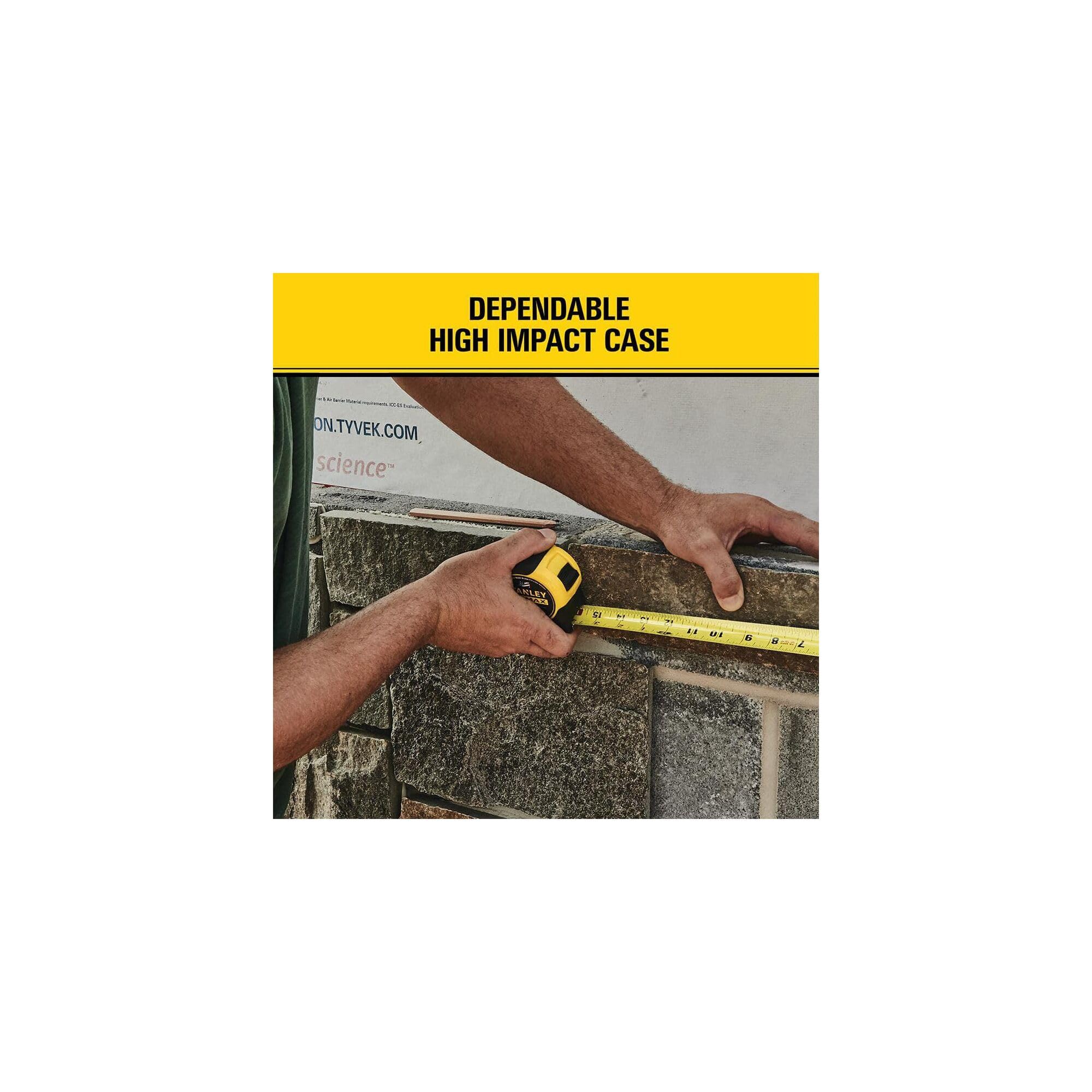 Strong rare-earth magnet on FatMax tape grips metal surfaces
