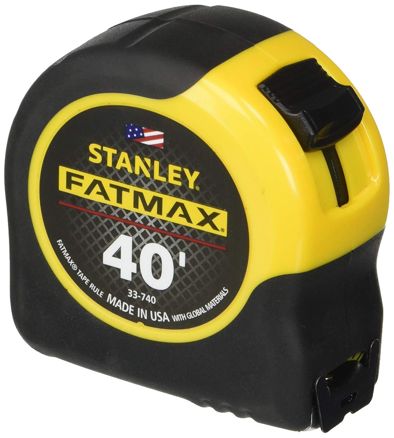 Stanley FatMax 40ft tape blade coating close-up, showing abrasion resistance for tough use.