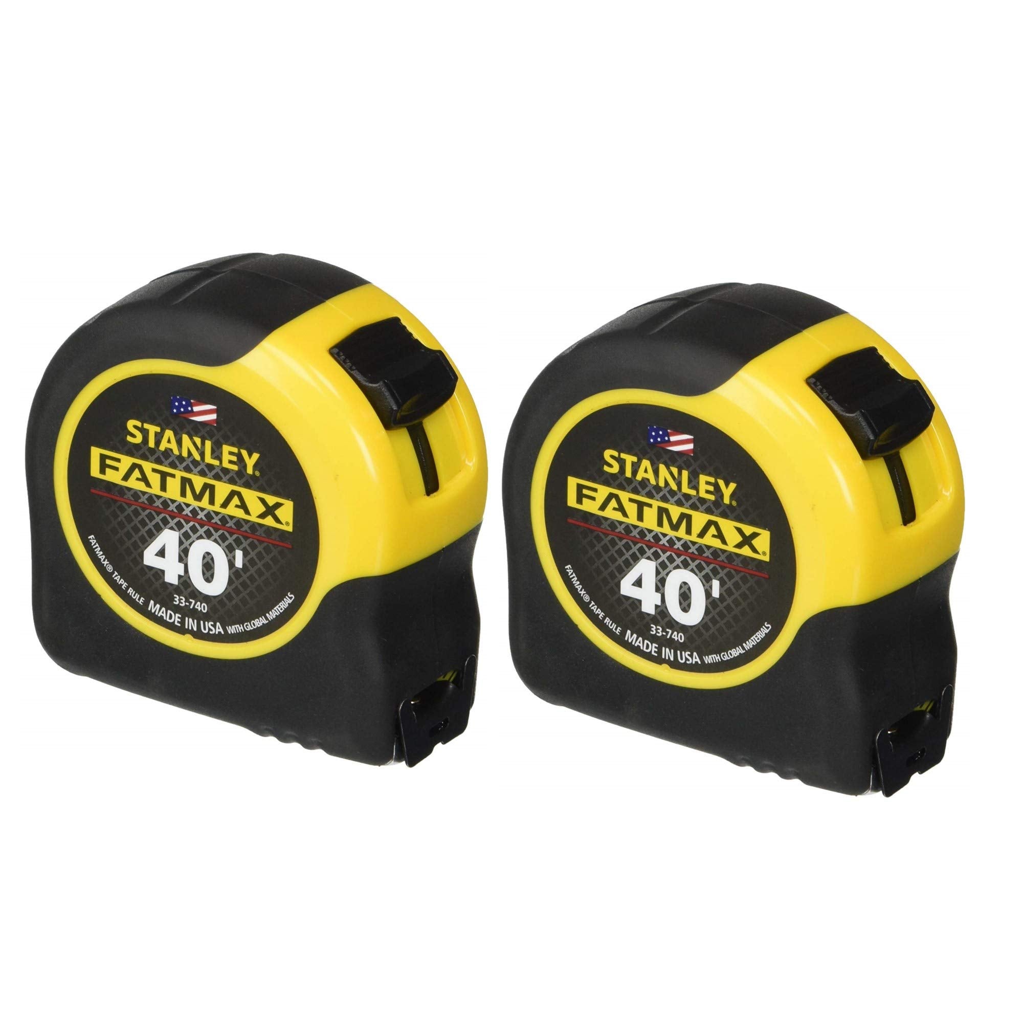 Stanley FatMax 40ft tape with full-case view, durable on rugged job sites.