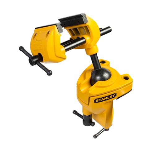 The MaxSteel hobby vice with adjustable positions aids easy access to busy workpieces.