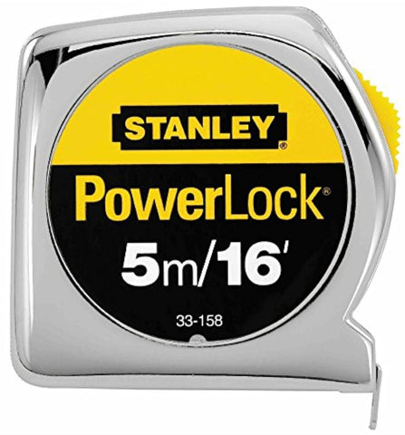 STANLEY PowerLock tape measure, 16 ft blade, ideal for precise layout work.