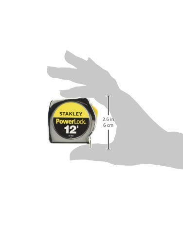 Stanley PowerLock 33-312 two-pack in use on a job site for precise measurements
