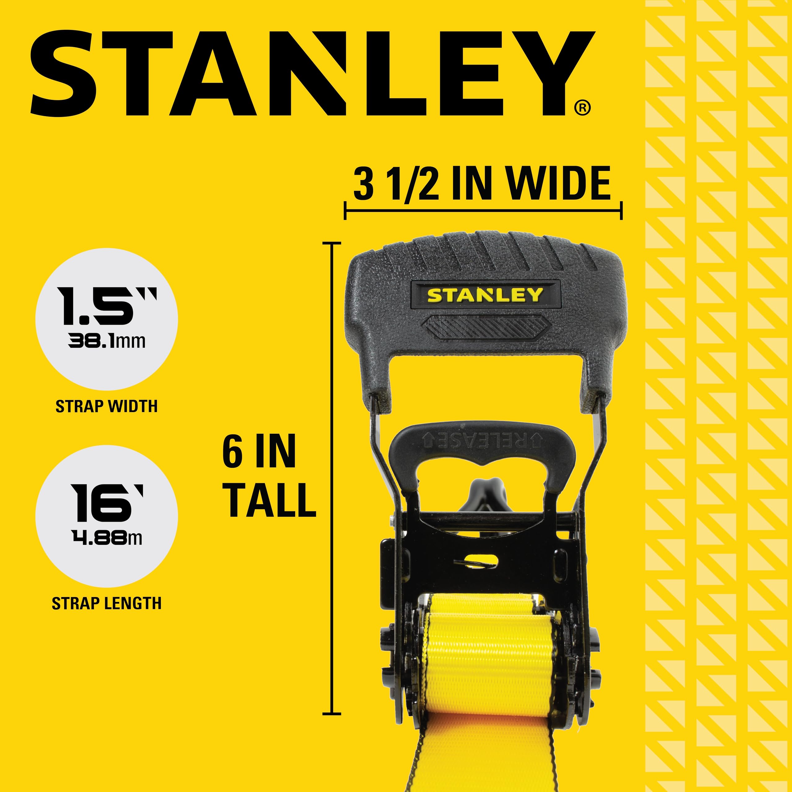 STANLEY S1007 3300 lb break-strength label communicates durability potential.