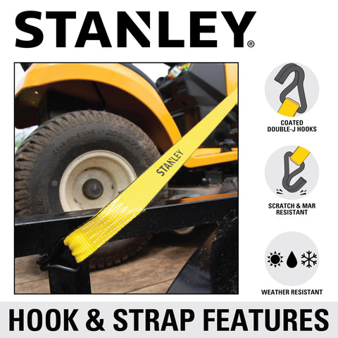 STANLEY S1007 SWL 1100 lb label on strap highlights safe capacity.