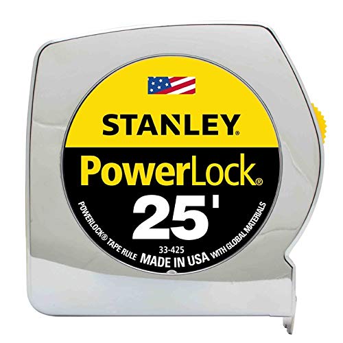 STANLEY PWRLOCK tape measure with blade lock for precise measuring.