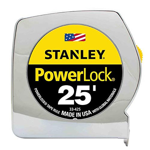 STANLEY PWRLOCK tape measure with blade lock for precise measuring.
