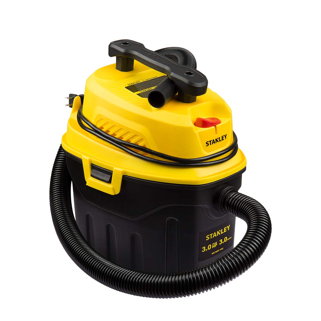 Stanley wet/dry vac with extended cord and hose for far-reaching cleanups