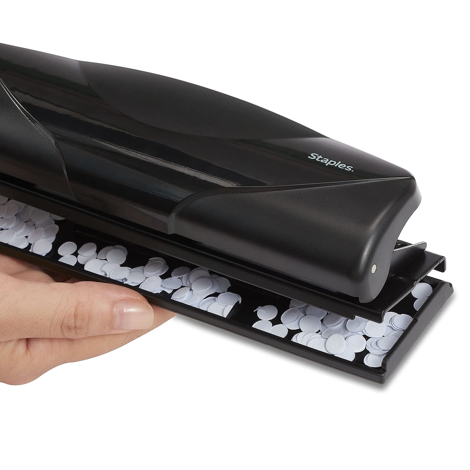 Staples 3-Hole desktop punch simplifies binder preparation for teams