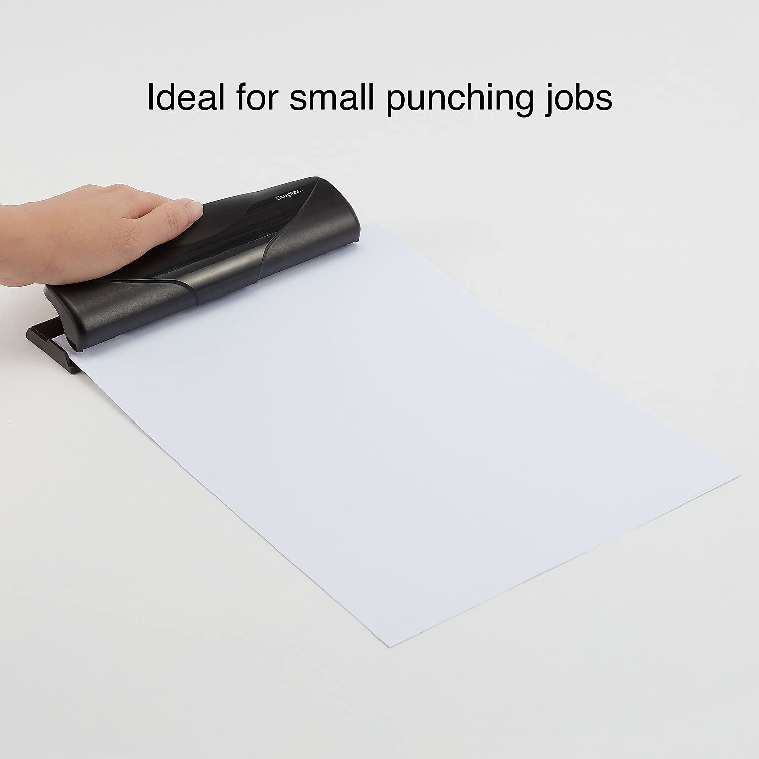 Staples 6-sheet capacity punch handles multiple documents efficiently