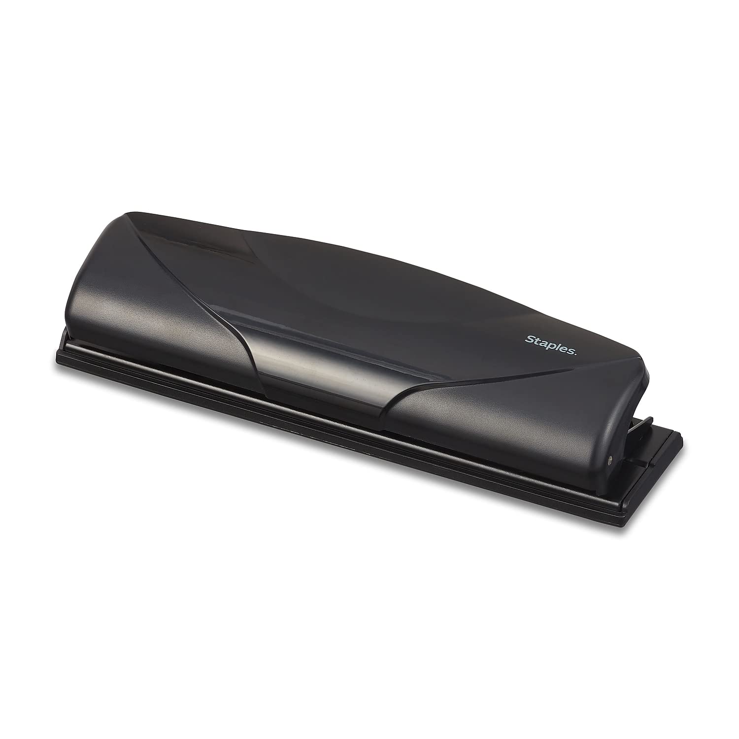 Staples Mini 3-Hole Punch showing aligned holes for neat binding