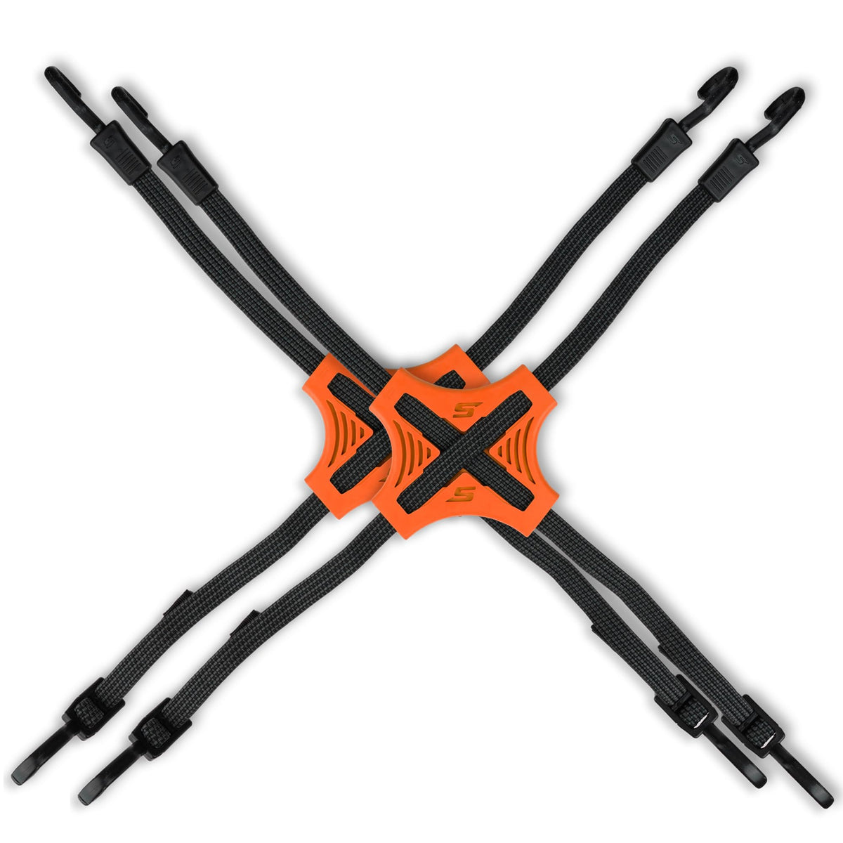 STAPLL Tack Strap orange two-pack with 4-way design for secure loads.