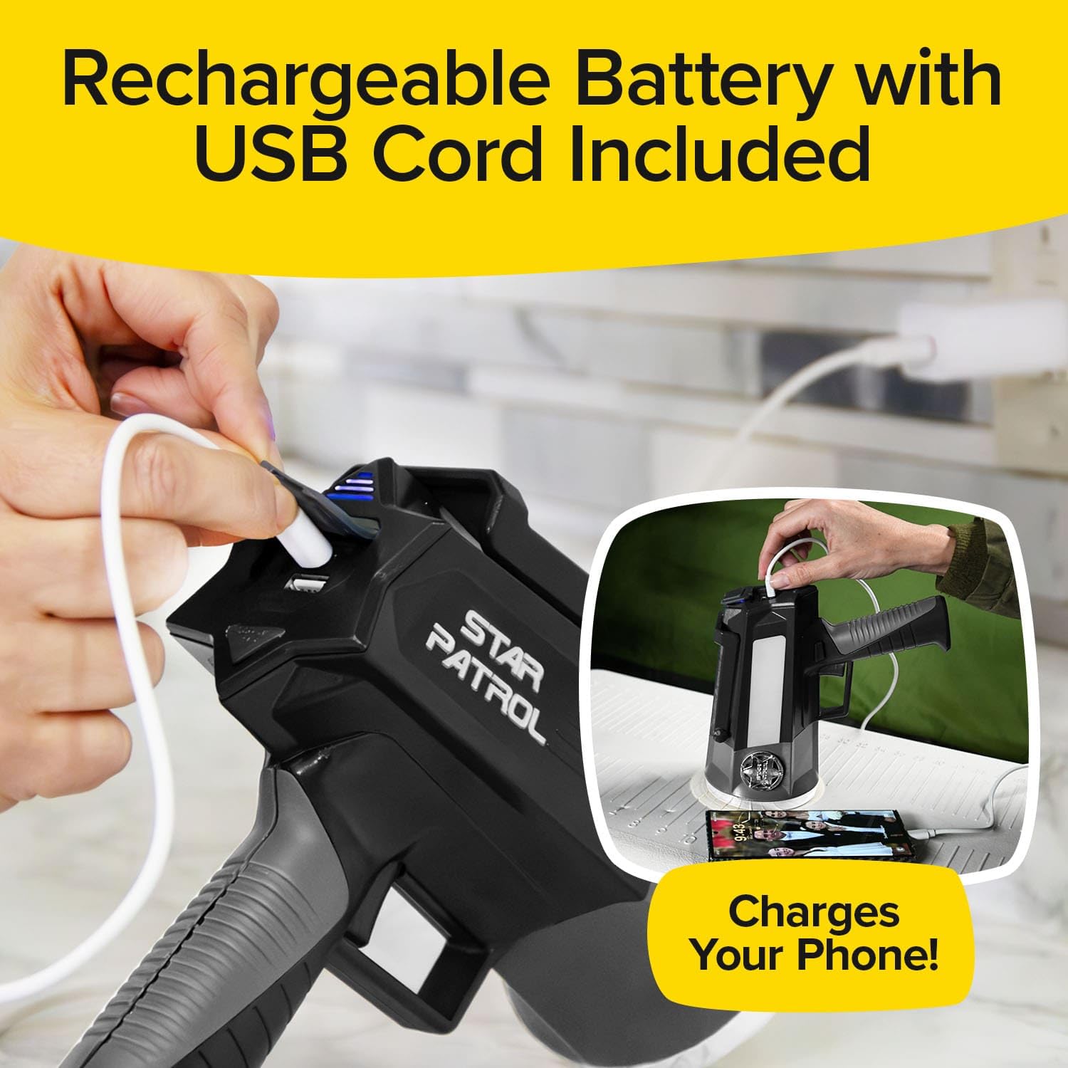 Rechargeable battery design eliminates frequent replacement batteries.
