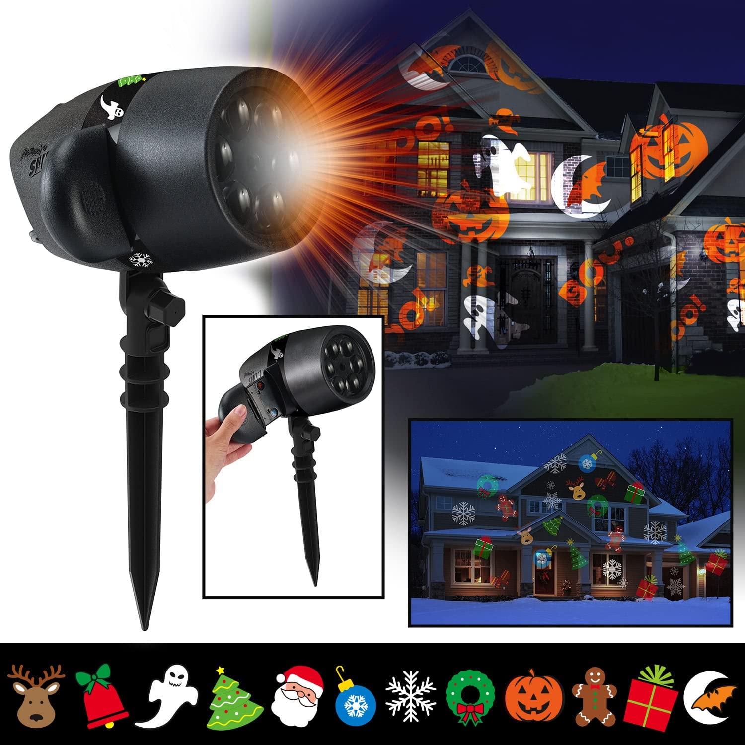Star Shower Slide Show full-color projections brighten walls with vivid detail