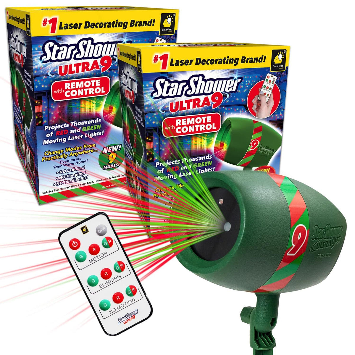 Star Shower Ultra 9 pattern 1 lights up the home for festive curb appeal