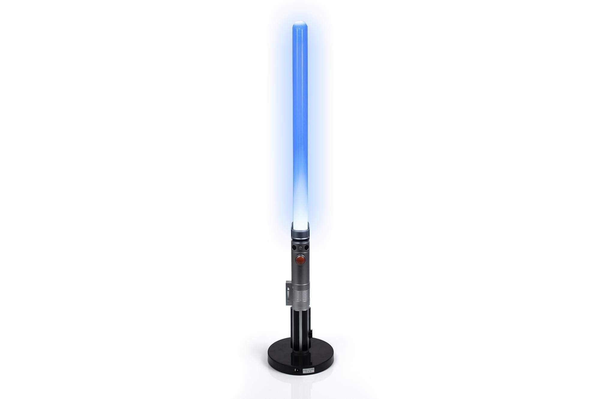 Star Wars Luke Skywalker Lightsaber LED lamp on display shelf with ambient blue glow