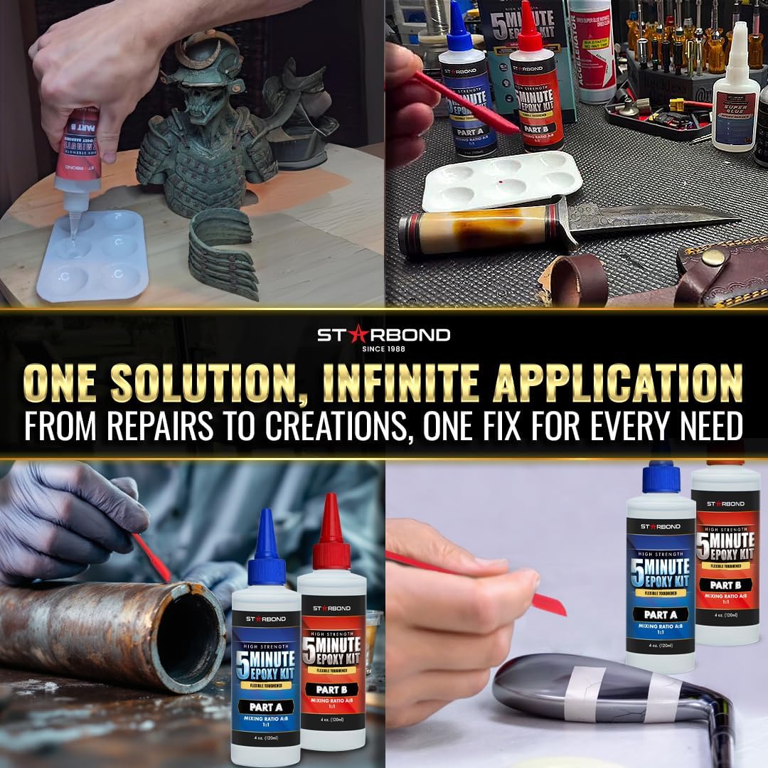 STARBOND clear finish cures neatly for inconspicuous repairs