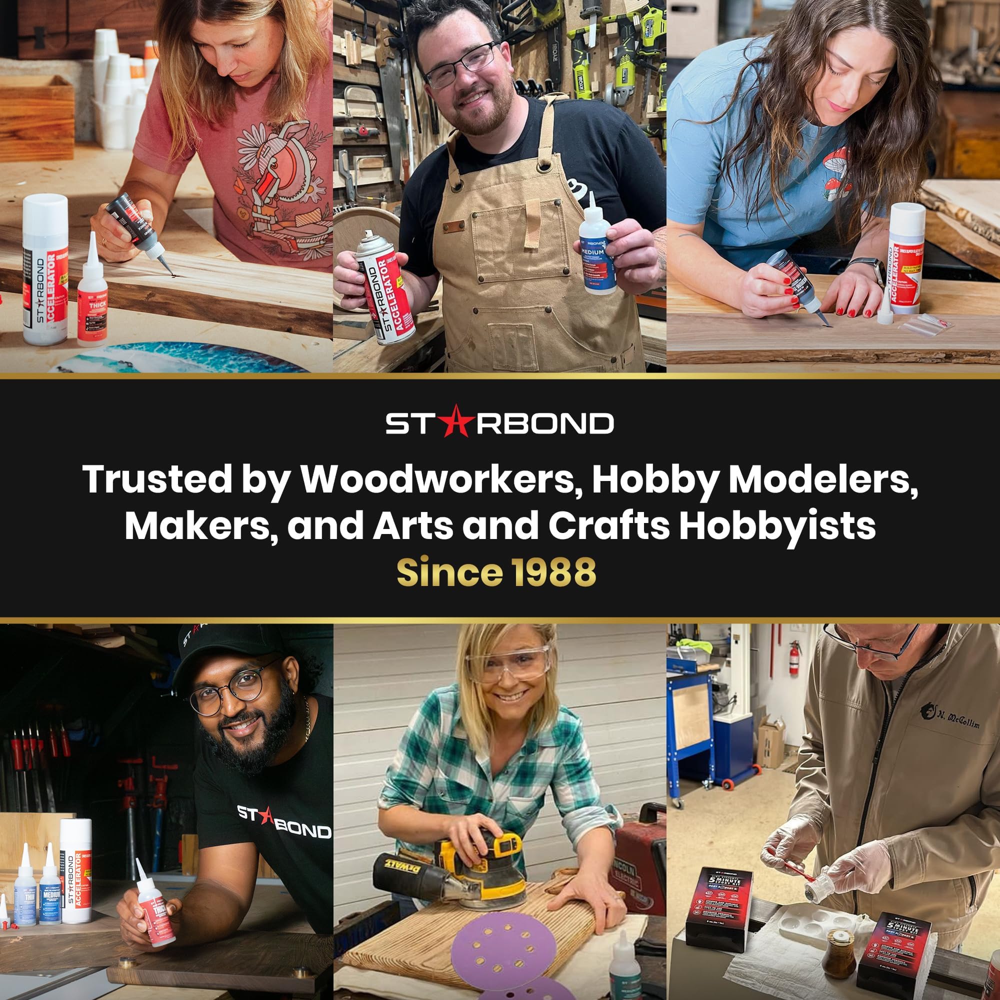 STARBOND multi-material bonding across wood metal plastic