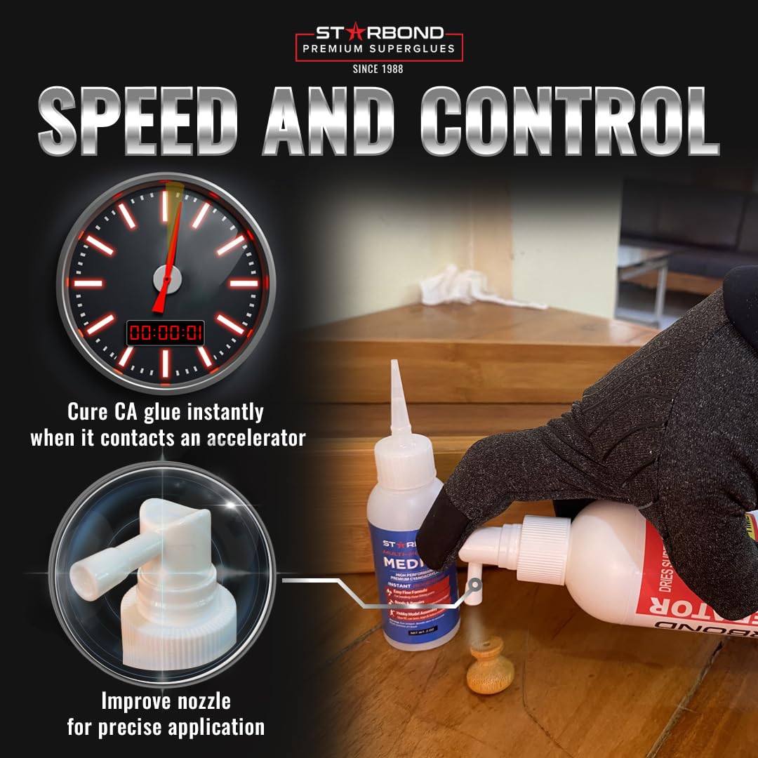 Starbond Pinocchio Pump CA Glue Accelerator soft mist for even coating