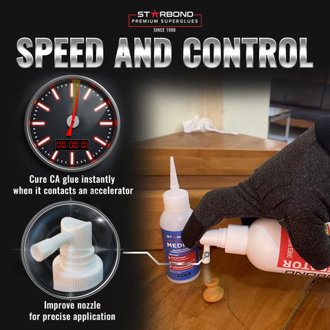 Starbond Pinocchio Pump CA Glue Accelerator soft mist for even coating