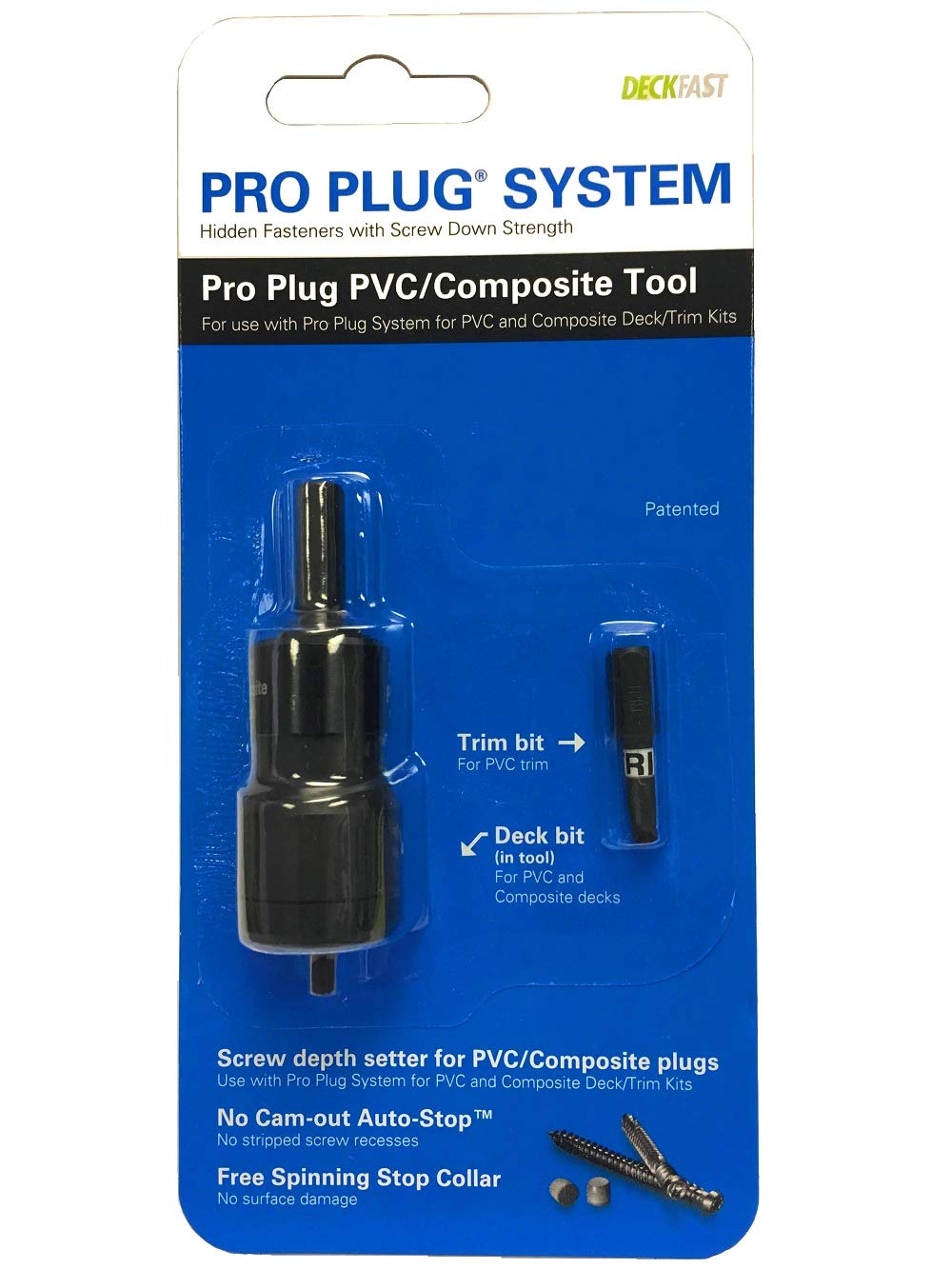 Starborn Pro Plug Tool drives screws to depth for PVC decking, reducing cam-out