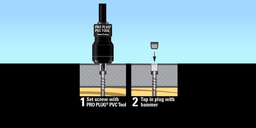 Starborn Pro Plug Tool with free-spinning collar protects PVC deck surfaces
