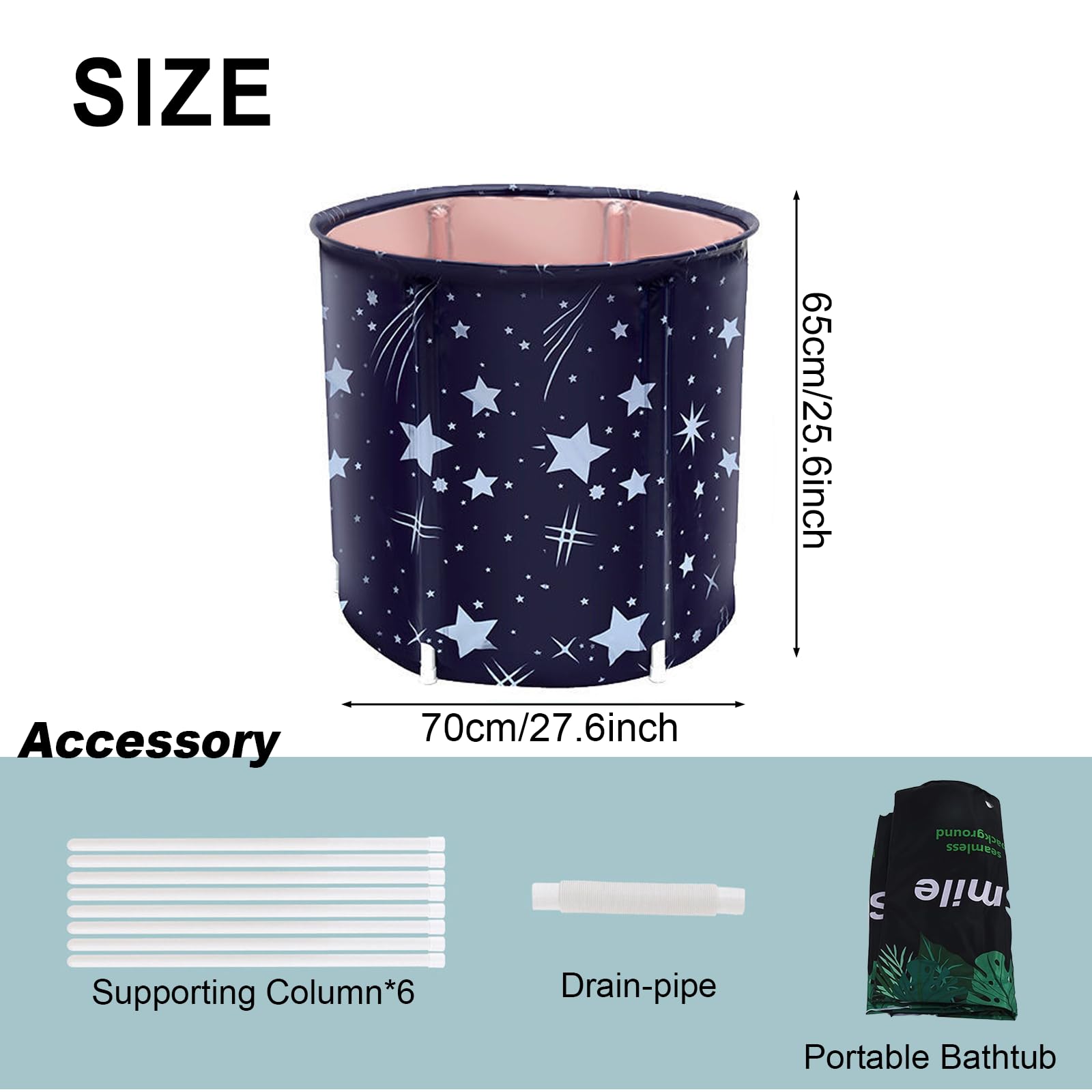 STARBRILLIANT Starry Sky B bathtub in use, ideal for camping and travel.