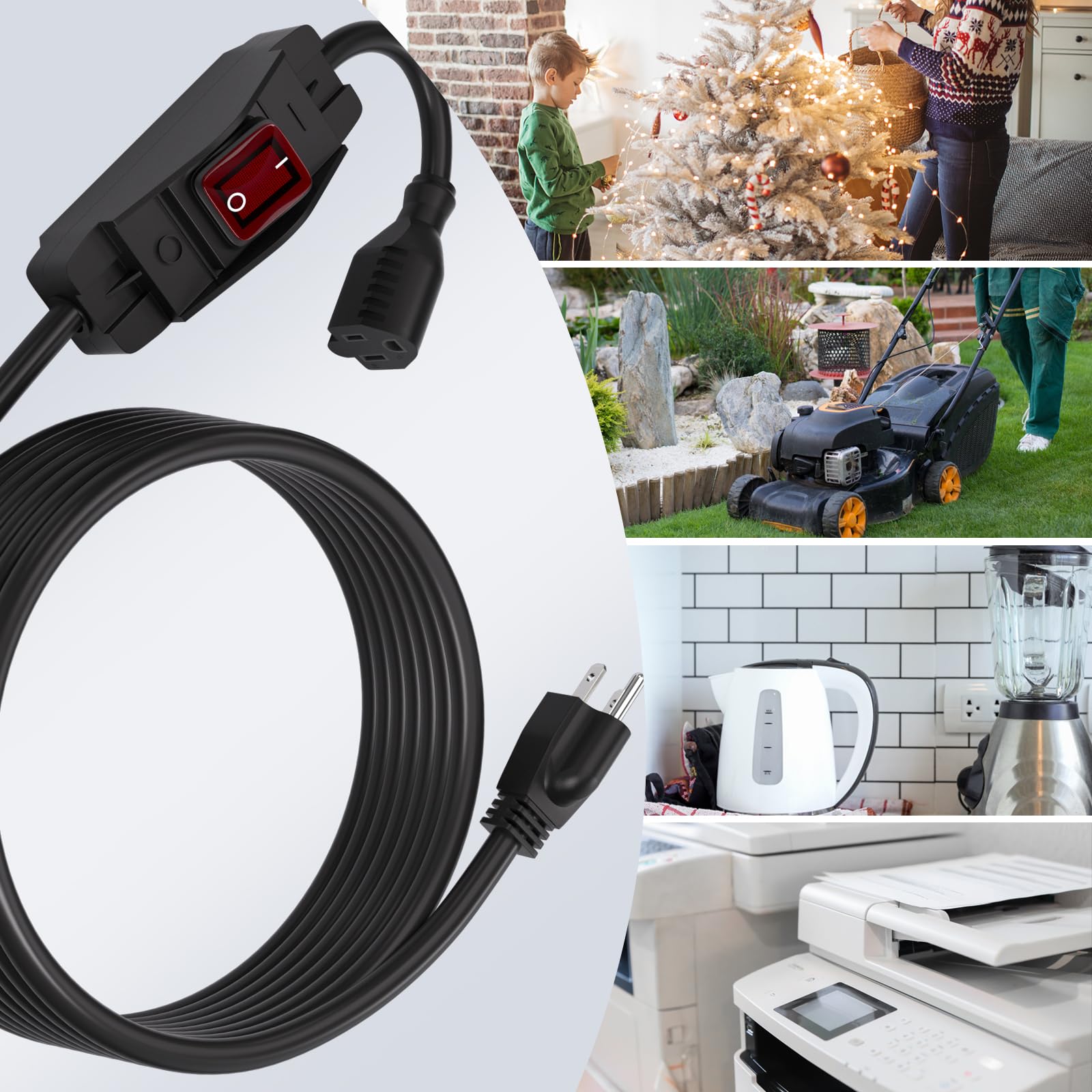 STARELO heavy-duty black outdoor cord suits lights and tools.