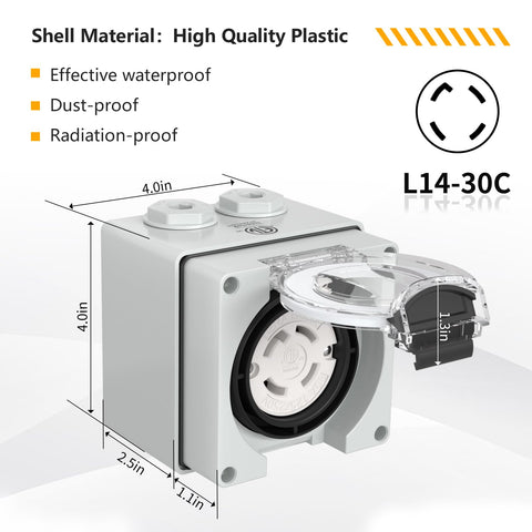 STARELO IP66 weatherproof shell protects the plug from dust and rain.